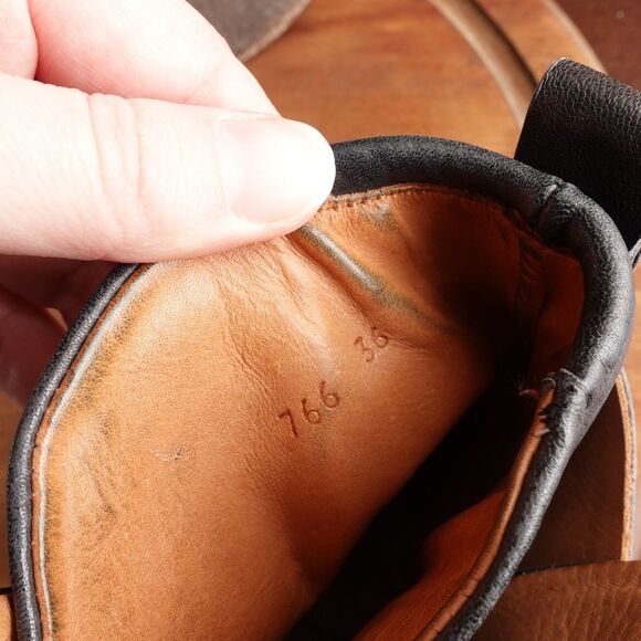 P. Monjo Boots Womens SZ EU 36 US 6 BLK Lexi Ankle Leather Pull On Moto Casual - Picture 12 of 13